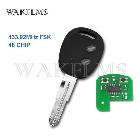 2 buttons remote car key 433.92MHz for Chevrolet Aveo 2009-2016 with 48 CHIP RK950EUT CE 0678 No Mark ► Photo 1/2