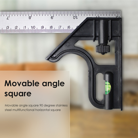 Metal 90 Degrees Straight Right Angle Ruler Woodworking Horizontal Speed Square Angle Protractor Angle finder Measuring Tools ► Photo 1/6