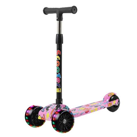 Child Scooter Folding Kick Scooter Adjustable Height Skateboard For Kids With LED Light Kateboard Outdoor Kids Foot Scooter ► Photo 1/6