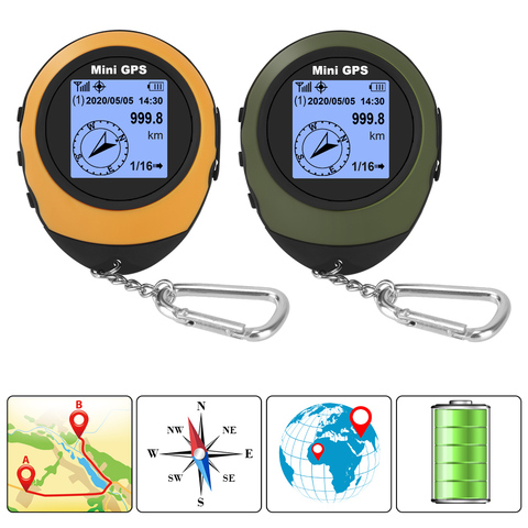 Compass Tracking Locator Recorder Device Mini GPS Navigation Handheld With Buckle GPS Positioner For Outdoor Sport Travel Hiking ► Photo 1/6