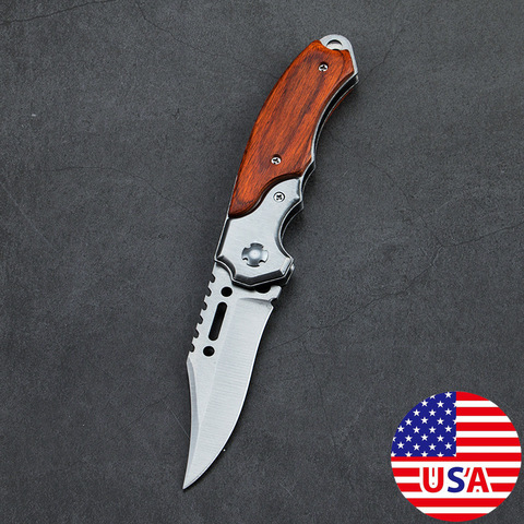 LED Folding Knife Pocket Tactical Survival Camping Knife EDC Tool Camping Barbecue Fishing Pocket Knife ► Photo 1/5