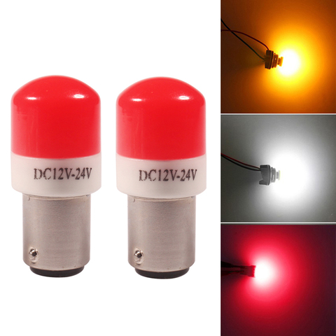 NHAUTP 2Pcs 1157 Ceramic Bulbs BA15S P21/5W LED Car Brake Lights Auto Tail Parking Lamp 3030SMD Red White Amber 12-24V ► Photo 1/6