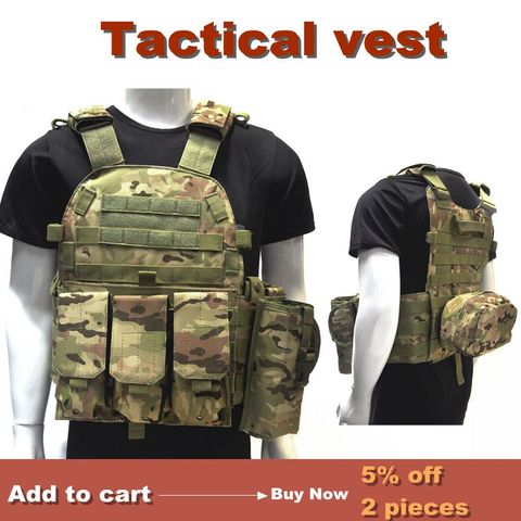 600D Nylon Molle Tactical Vest Body Armor Military Gear Hunting Equipment Combat Assault Plate Carrier Paintball Magazine Pouch ► Photo 1/6