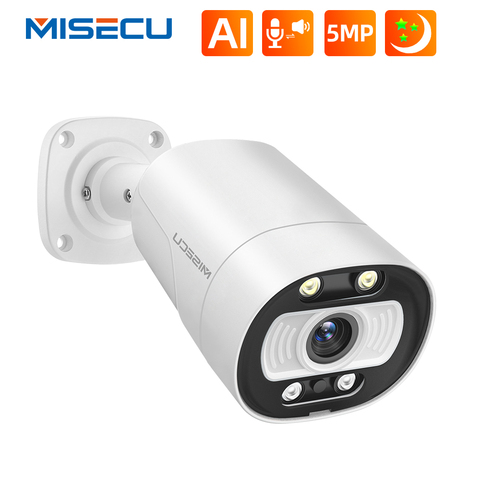 MISECU 5MP POE Camera Two-way Audio Smart Ai Human Detection Full Color Night Vision CCTV Video Security Camera for POE Kit P2P ► Photo 1/6