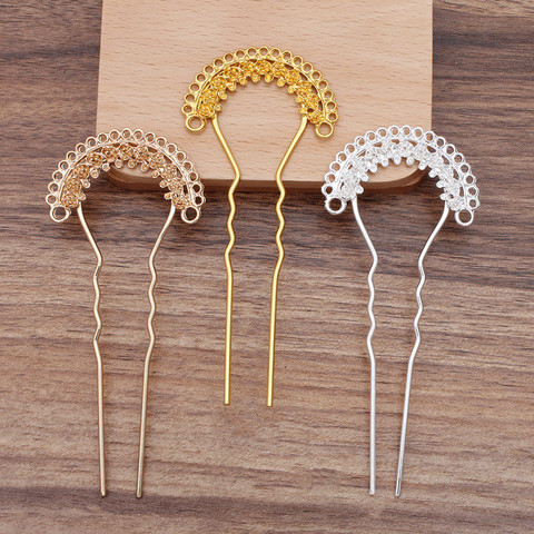 2pcs/lot Metal Alloy Hair Stick With Multi-Loops Wedding Hair Jewelry Accessories Jewelry Making Supplies Hairpins Findings 0302 ► Photo 1/5