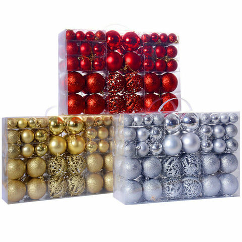 Hot Sale 100 Pieces Christmas Ball Ornaments Xmas Tree Ball Bauble Hanging Home Party Ornament Decor Solid Box wholesale ► Photo 1/6