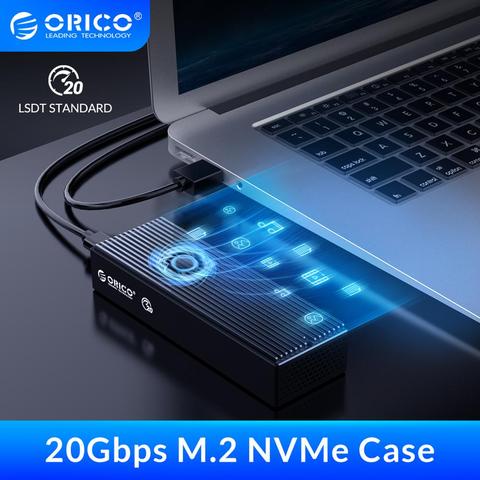 ORICO LSDT 20Gbps M.2 NVME SSD Case with Built-in Cooling Fan Type-C M2 NVME SSD Enclosure For M.2 NVME 2230 2242 2260 2280 SSD ► Photo 1/6