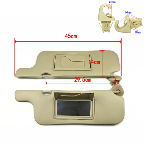 For Toyota Corolla 2003-2012 Beige ar Inner Sunvisor Sun Shade Front Windscreen Sun Visor Antidazzle Sunshield With Mirror Kit ► Photo 1/6