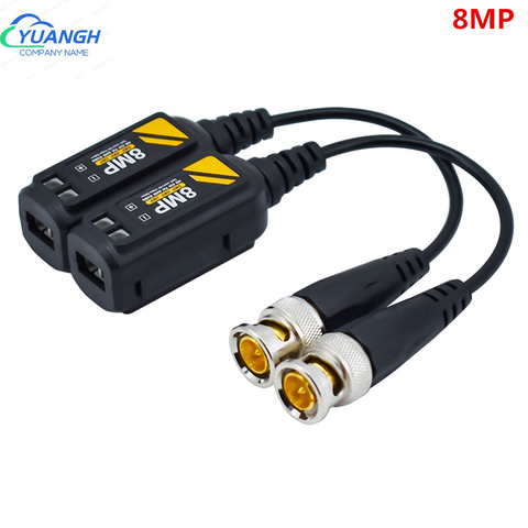 10 Pairs 8MP BNC CCTV Coax Video Balun Transmitter AHD/HD-CVI/TVI/CVBS Passive Twisted Pair ► Photo 1/6