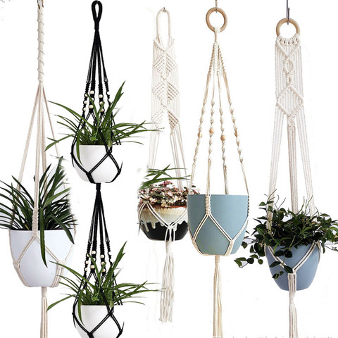 Handmade macrame plant hanger flower /pot hanger pot tray for wall decoration countyard /garden pot tray for plant ► Photo 1/6