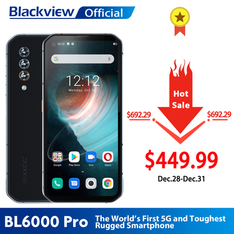 Blackview BL6000 Pro 5G Phone IP68 Waterproof 48MP Triple Camera 8GB RAM 256GB ROM 6.36 Inch FHD+ Global Version 5G Mobile Phone ► Photo 1/6