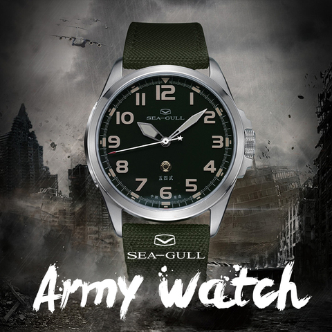 2022 New Seagull Men's watch military watch army one official authentic sports automatic mechanical waterproof military watch ► Photo 1/6