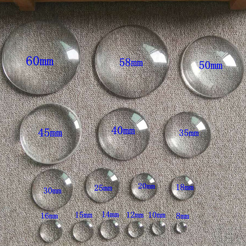 8mm 10mm 12mm 14mm 16mm 18mm 20mm 25mm 30mm Round Flat Back Clear Glass Cabochon, High Quality, New store Promotion ► Photo 1/1