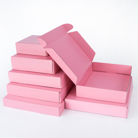 5pcs / 10pcs / pink gift box Festival Party 3-layer corrugated box storage display carton supports customized size printing logo ► Photo 1/6