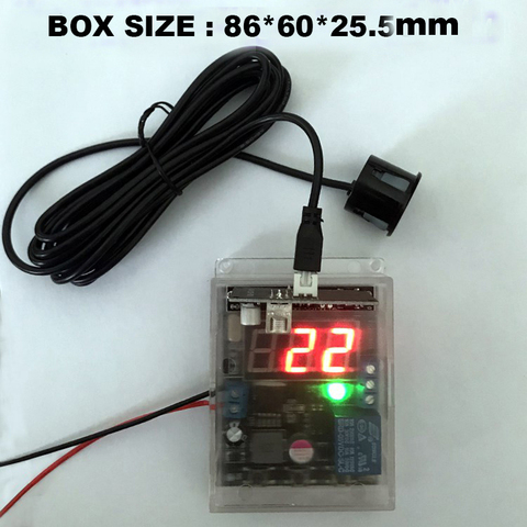 Free shipping Ultrasonic reversing radar sensor module With display relay output Adjustable distance with waterproof probe ► Photo 1/4