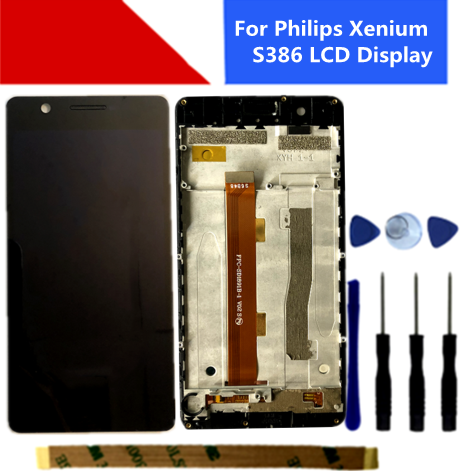For Philips Xenium S386 LCD Display +Touch Screen Digitizer Assembly Black Color With Tools& Tape ► Photo 1/2