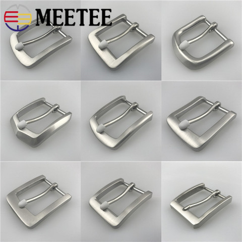 Meetee 40mm Stainless Steel Leather Pin Belt Buckle Head High-quality for Men Casual 37-39mm Belts Decor Buckles DIY Accessories ► Photo 1/6