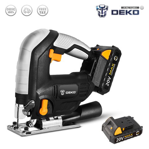 DEKO DKJS20Q2 20V Cordless Jig Saw LED light Adjustable Speed Electric Saw with 6 Pieces Blades, Metal Ruler, Allen Wrench ► Photo 1/6
