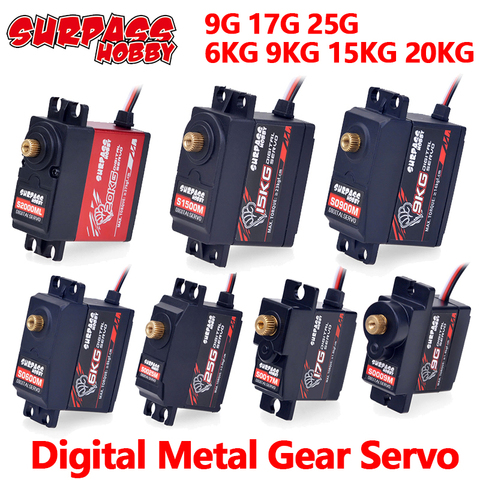 SURPASS Hobby Digital Servo 9G 17G 25G 6KG 9KG 15KG 20kg Metal Gear Servo for 1/8 1/10 RC Car Boat Duct Plane Airplane Robot ► Photo 1/6