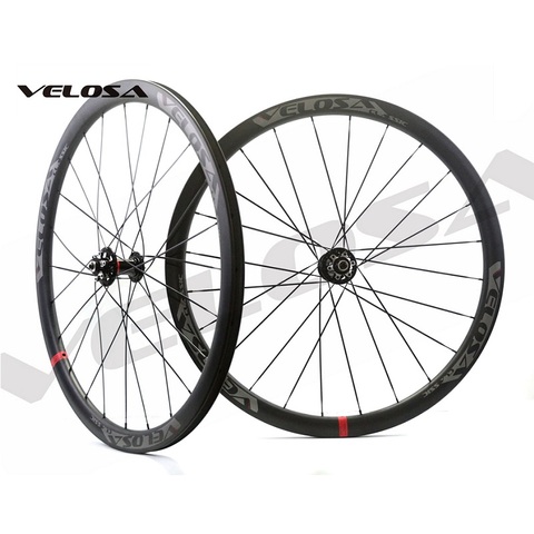Velosa CX35 Road Disc Brake carbon wheels,35mm clincher/tubular,700C cyclocross Gravel wheel,tubeless ready,6-bolt/center lock ► Photo 1/6