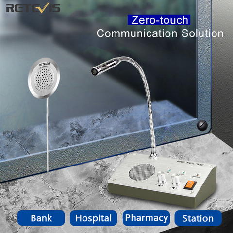 Retevis RT-9908 Dual Way Window Intercom System Bank Counter Interphone Two Way Intercom Zero-touch for Intercom bank pharmacy ► Photo 1/6