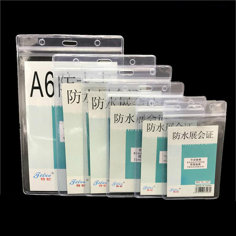 Wholesales 10pcs/lot Vertical Transparent Vinyl Plastic Clear Name ID Card Badge Holder for nurse Student Exhibition Chest Card ► Photo 1/6