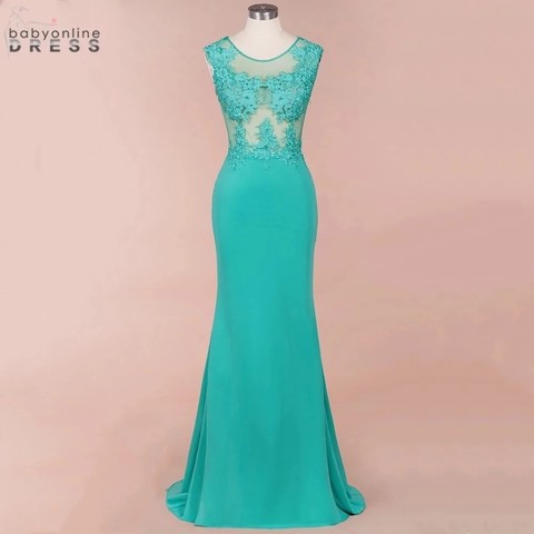 New Arrival Green Lace Mermaid Prom Dresses Long 2022 Sexy Illusion Sleevess Evening Party Dresses Vestido de Festa ► Photo 1/6