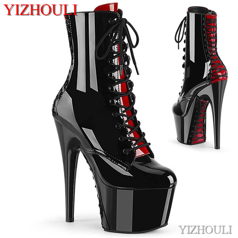 15-17cm-20cm high heels, evening pole dancing stiletto heels, cross-lace-up soles, sexy ankle boots for party and banquet ► Photo 1/6