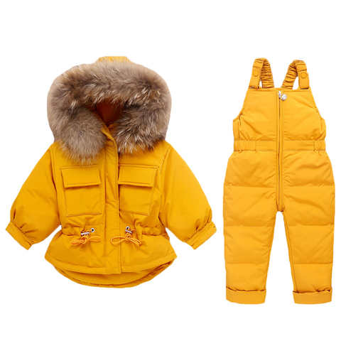 2pcs Set winter suit for children 2022 Baby Girl down jacket kids warm jumpsuit for children Boys Infant snowsuit 0-3Years ► Photo 1/6