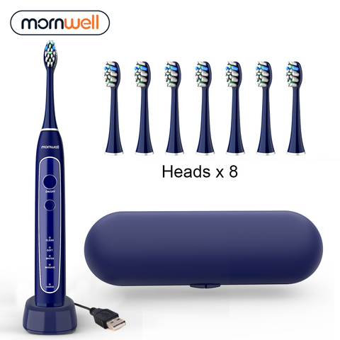 Electric Toothbrush Sonic Tooth Brush USB Inductive Charging IPX7 Waterproof toothbrush Blue With 8 Brush Heads & Travel Case ► Photo 1/6