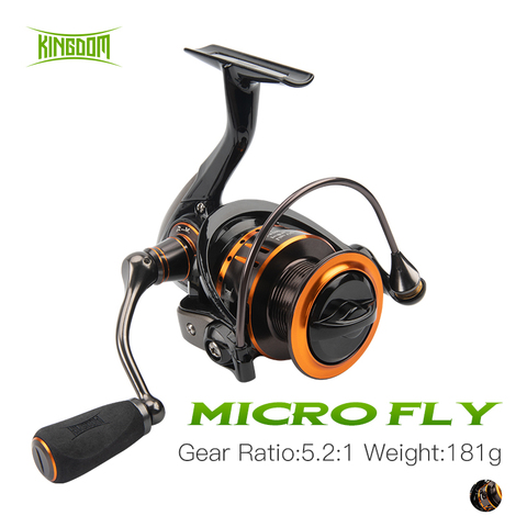 Kingdom MICRO FLY Spinning Fishing Reel 800 1000 2000 3000 Lightweight Double Spools Freshwater and Saltwater Spinning Reels ► Photo 1/6