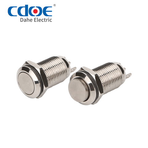10mm Metal Button Switch Latching 1no1nc Panel Hole Push Button High Head Locking/ Momentary waterproof button ► Photo 1/5