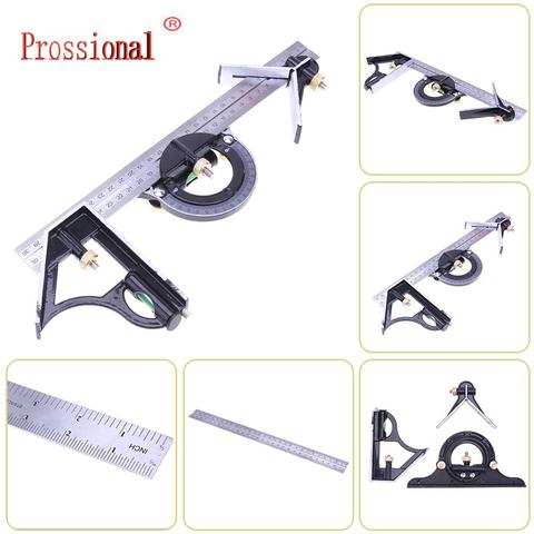 New 3in1 Combination Square Set 300mm Angle Ruler 180 Degree Protractor Angle Finder Spirit Level Angle Ruler Measuring Tools ► Photo 1/6