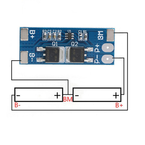 7.4v 8.4v 2s 8a Li-ion 18650 Bms 2s Pcm 15A Peak Current Battery Protection Board Bms Pcm For Li-ion Lipo Battery Cell Pack ► Photo 1/6