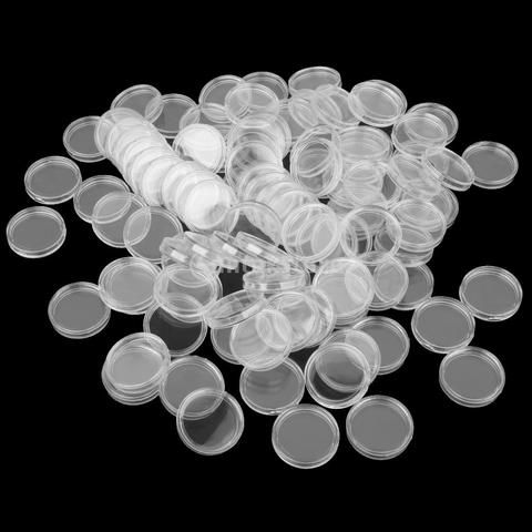 Bulk 400PCS 21MM Clear Coin Capsule Holders Containers transparent Box case for Token Board Game Coin Collection Holder ► Photo 1/5