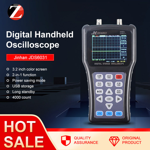 portable Digital HandHeld Strorage Oscilloscope Jinhan JDS6031 1CH 30M  JDS6052S 2CH 50M 200MSa/S 5 languages Signal generator ► Photo 1/6