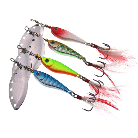 1pcs  Spinner Spoon Metal Fishing Lure 13g 16g Sequins Crankbait Spoon Artificial Baits Wobbler Rotating Bait with Treble Hooks ► Photo 1/6