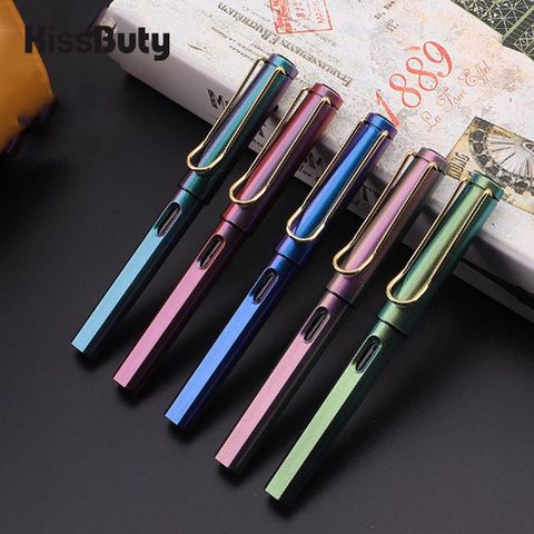 1/10Pcs/Set Pen 0.5mm Gradient Colors Signature fountain pen Black/Blue Ink School Office Creative Pens Kids Gifts Stationery ► Photo 1/6