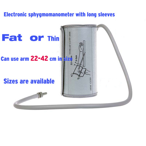 Portable digital blood pressure monitor arm cuff single Tube tonometer cuff sphygmomanometer BP meter 22CM-42CM CUFF Fat longer ► Photo 1/4