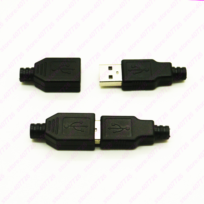 10PCS DIY USB A Type Male & Female Connectors Assembly Adapter USB Jack ...