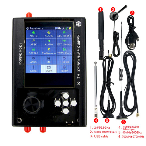 PortaPack H2 HackRF Antenna With Data Cable Kit 0.5ppm TXCO SDR Software Defined Radio 1MHz-6GHz Assembled ► Photo 1/6