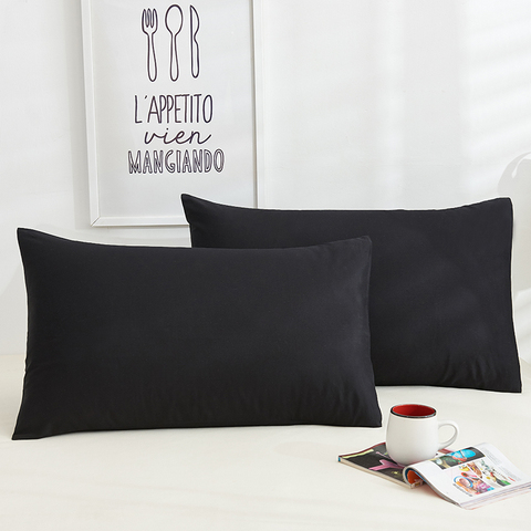 100% Cotton Pillowcase Solid color pillow case Bedding black pillow cover envelope custom Pillow Case Cover 40x60 40x70 50x70 ► Photo 1/6