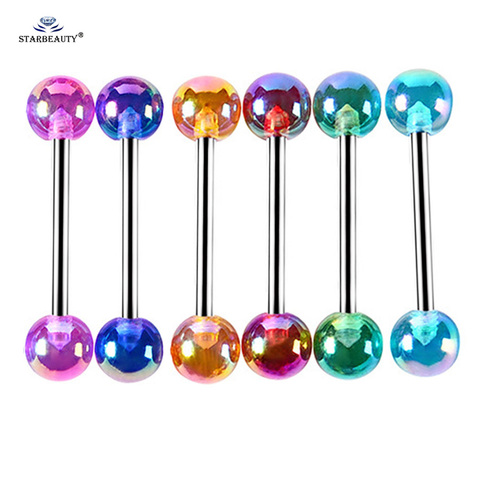 Starbeauty 6pcs/set Glorious Ball Acrylic Tongue Piercing langue Nipple Ring Oral Sex Tongue Rings Helix Piercing Nipple Jewelry ► Photo 1/6