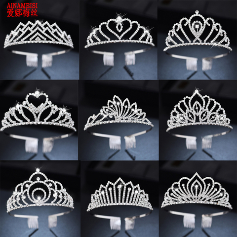 AINAMEISI Rhinestone Bridal Tiaras Headband Hair Accessories Crystal Crowns For Women Girls Flower Wedding Party Hair Jewelry ► Photo 1/6