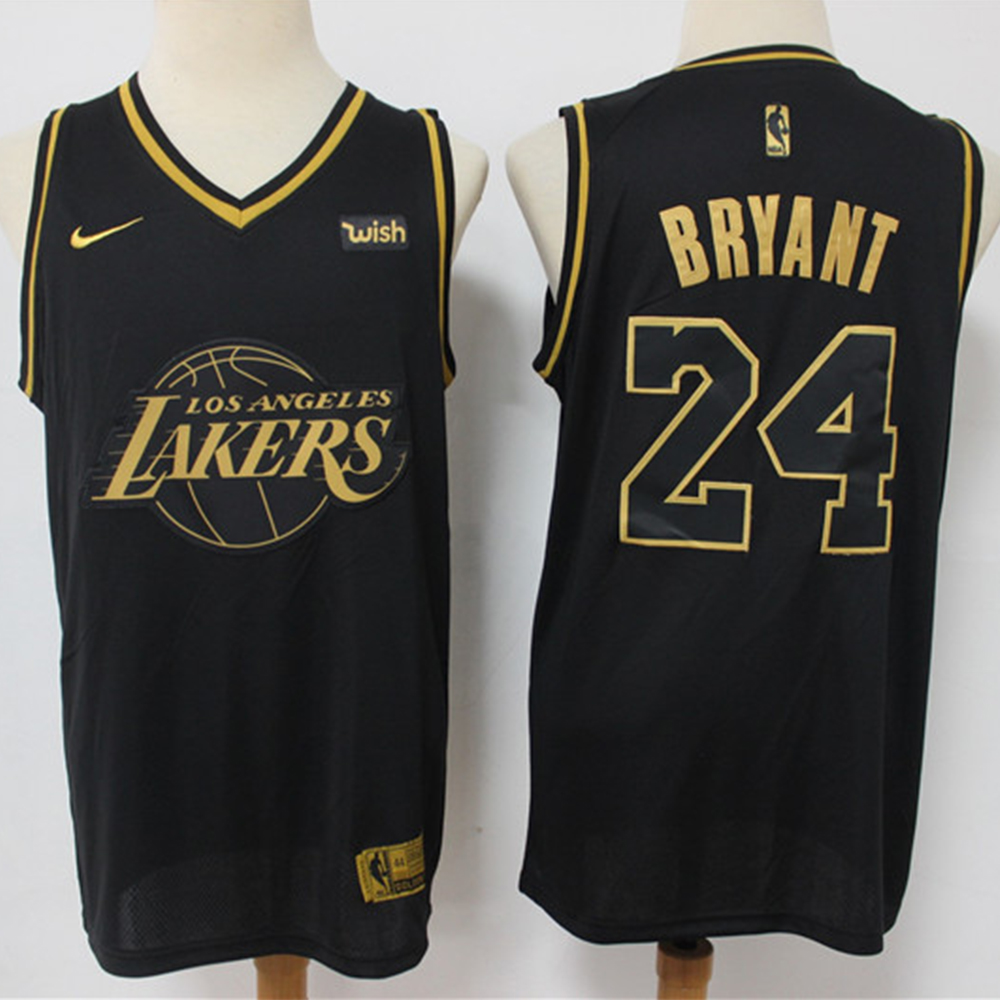 Men's Los Angeles Lakers Kobe Bryant #24 Black Swingman Jersey