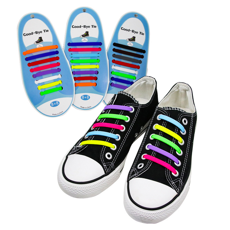 Kids and Adults Unisex No Tie Shoelaces Pack of Silicone Shoelaces for Sneakers Shoes Laces Solid Lazy Shoe Laces