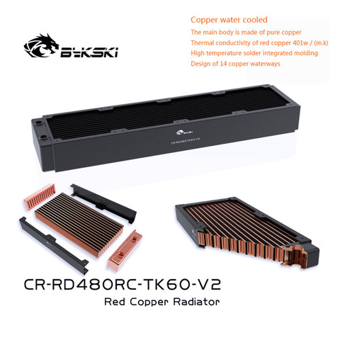 Bykski CR-RD480RC-TK60-V2 Full Metal Copper radiator 480mm 3 Floor 60cm Thick  Water Cooling Radiator For PC Cooler Heatsink ► Photo 1/6