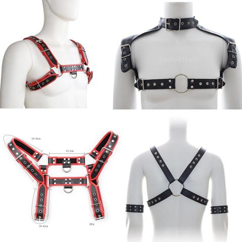 Mens Harness Bondage Gay Clubwear Costumes Shoulder Body Chest Muscle Harness Belt Straps Arnes Hombre Belt with O-ring ► Photo 1/6