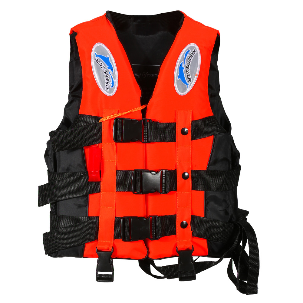 Polyester Adult Life Jacket Swimming Boating Ski Vest with Whistle 