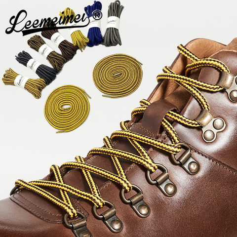 1Pair Striped Double Color Shoe laces Boots Outdoor Sport ShoeLaces Cotton Round Shoelace Length 90cm 120cm 150cm ► Photo 1/6